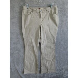 LEI Sophia Hipster Flare Khaki Tan Pants Womens Size 13 Regular Y2K Retro